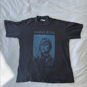 Anine Bing Tee with Blue Portrait Graphic